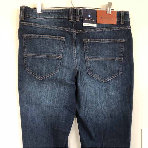 NWT Men’s Ben Sherman Slim Fit Mid Rise Dark Wash Jeans, Size 32W x 34L - Picture 10 of 16